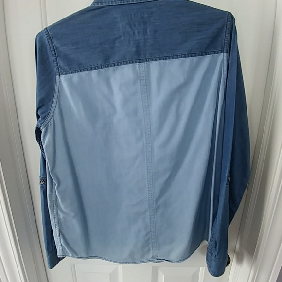 Express denim hearts and colorblock button-down - Picture 6 of 6